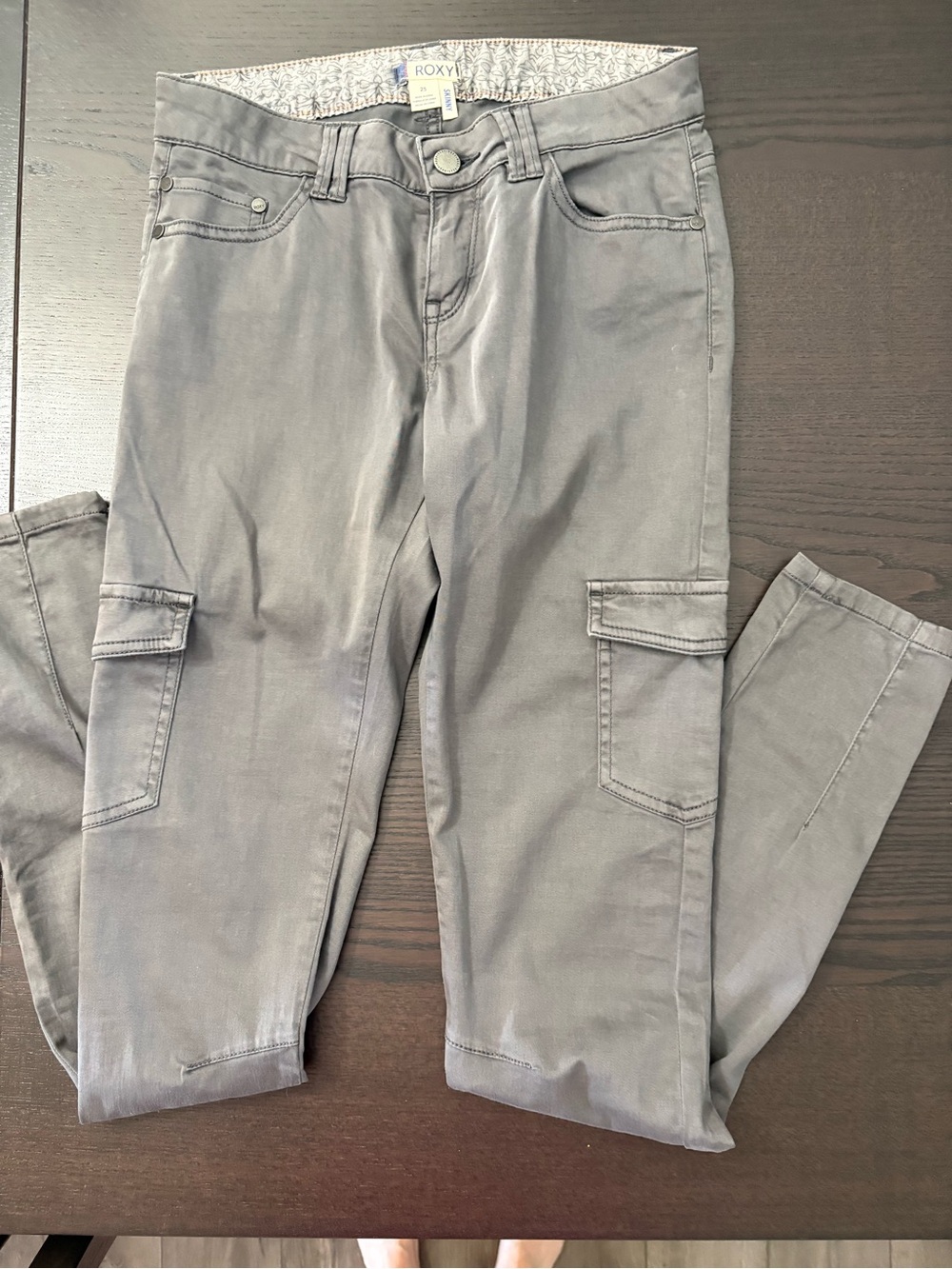 Roxy Gray Skinny Cargo Pants